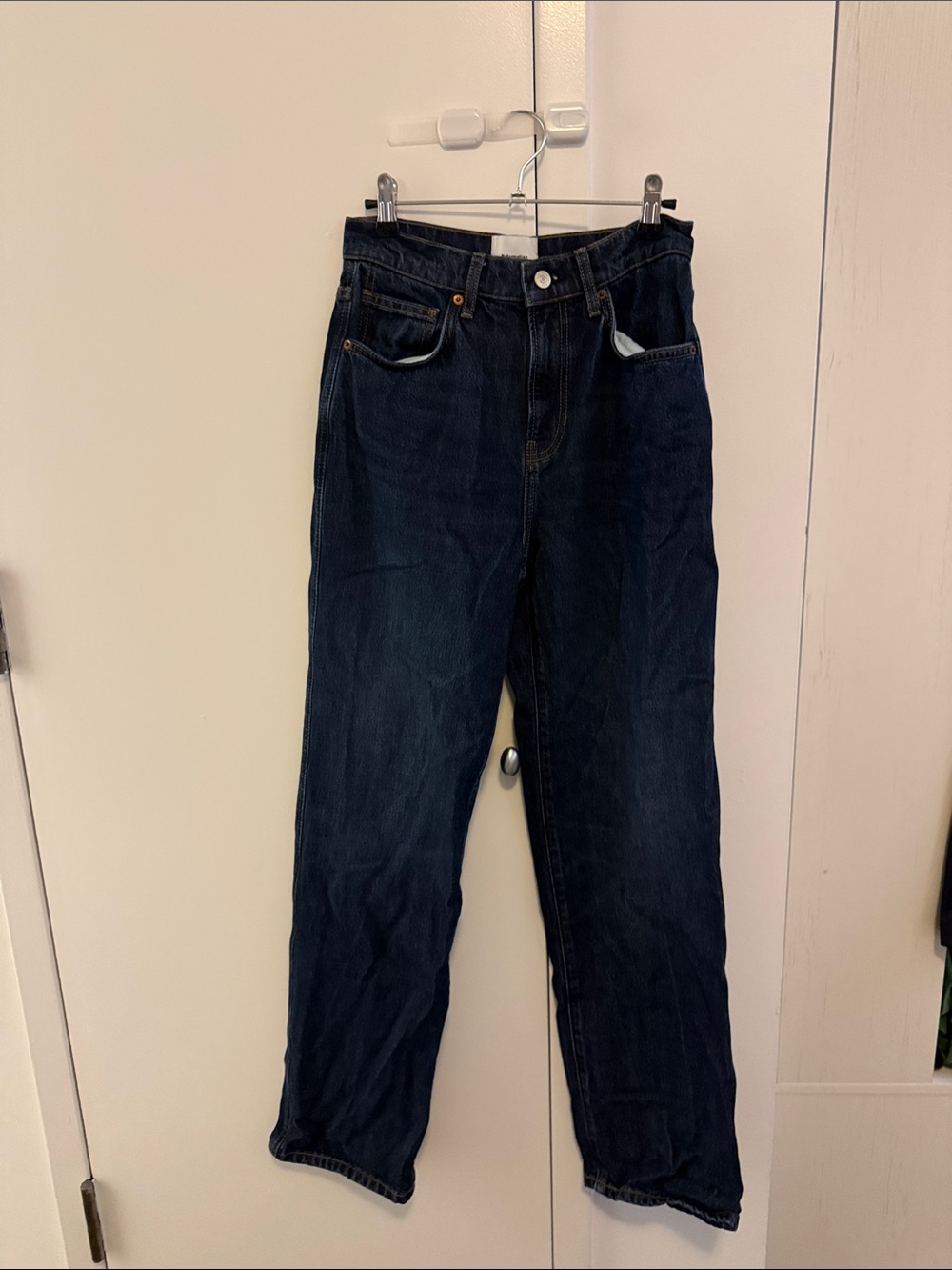 Reformation Val 90s Mid Rise Straight Dark Indigo Jeans
